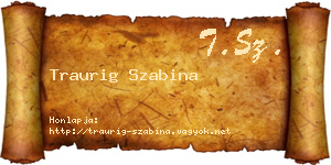 Traurig Szabina névjegykártya
